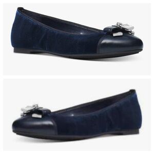 MICHAEL Michael Kors Navy Blue Flats with Bow Accent